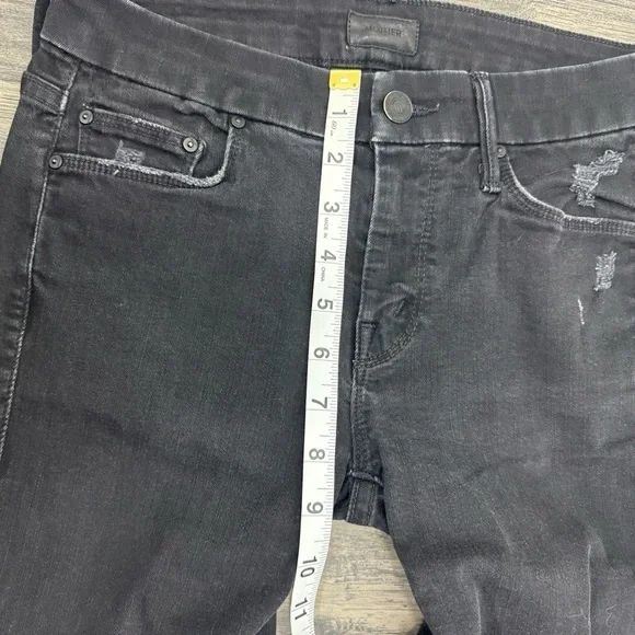 MOTHER Women's Black Looker Ankle Fray Jeans Size 25 - Picture 14 of 16